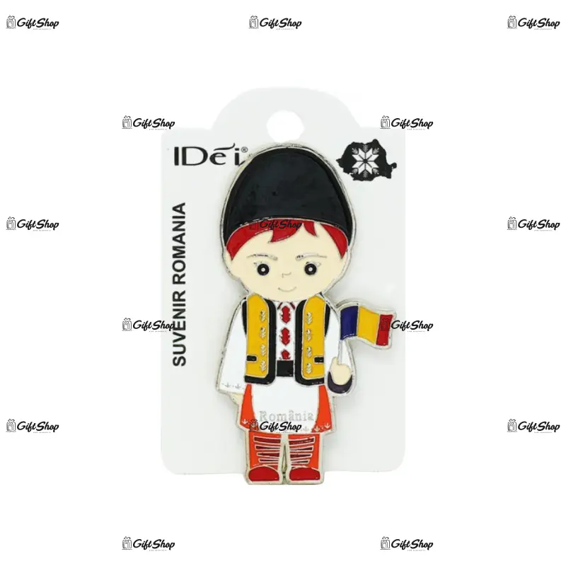 Costum traditional baiat, magnet din metal